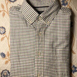 Vintage Cremieux - Size L - White with Subtle Blue / Purple plaid
